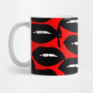 Bloody Lips Pattern in Red Mug